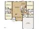 Detailed floor plan showcasing the layout of the bedrooms, kitchen, and living spaces at 4452 Poppy Mallow Ln, Oxford, NC 27565