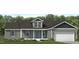 Inviting one-story home featuring a covered entry, manicured lawn, and a convenient attached two-car garage at 4461 Poppy Mallow Ln, Oxford, NC 27565