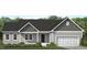 Well-maintained single-Gathering home with manicured front lawn, featuring a covered porch and attached two-car garage at 4465 Poppy Mallow Ln, Oxford, NC 27565