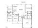 Detailed floor plan showcasing the layout of a four bedroom house with an open-concept kitchen and living area at 4465 Poppy Mallow Ln, Oxford, NC 27565