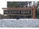 Elegant stone and wood community entrance sign reading 'Murphys Ridge' at 4465 Poppy Mallow Ln, Oxford, NC 27565