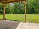 Wood beam structure overlooking flat backyard with green grass at 4508 Old Us 421 N N, Siler City, NC 27344