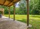 Backyard with open grassy area and exterior concrete patio with wooden supports at 4508 Old Us 421 N N, Siler City, NC 27344