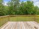 Outdoor deck with wooden railing overlooking lush green backyard at 4508 Old Us 421 N N, Siler City, NC 27344