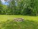 Outdoor fire pit is surrounded by a circle of stones and lush green grass at 4508 Old Us 421 N N, Siler City, NC 27344