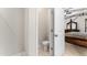 Neutral-toned powder room located off main bedroom at 4907 Sleepy Falls Run, Knightdale, NC 27545