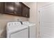Functional laundry room features plenty of cabinet space and modern appliances at 4907 Sleepy Falls Run, Knightdale, NC 27545