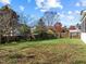 Fenced backyard with mature trees and green grass at 821 Stackhurst Way, Wake Forest, NC 27587