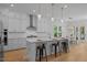 Modern kitchen with a large island, white cabinets, and stylish pendant lighting at 1338 The Parks Dr, Pittsboro, NC 27312