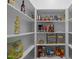 Spacious pantry with ample shelving for organized food storage and household items at 1338 The Parks Dr, Pittsboro, NC 27312