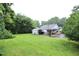 Large grassy backyard with storage shed, perfect for outdoor activities and gardening at 2006 N Ashland Dr, Burlington, NC 27217