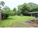 Expansive backyard with mature trees and landscaping, creating a private and serene outdoor space at 2006 N Ashland Dr, Burlington, NC 27217