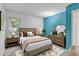 Comfortable bedroom featuring a stylish bed, matching nightstands, and soft lighting at 4009 Olde Coach Rd, Durham, NC 27707