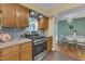 Modern kitchen with stainless steel appliances, gray backsplash and wooden cabinets at 4009 Olde Coach Rd, Durham, NC 27707