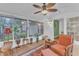Bright sunroom with multiple windows, allowing for natural light and views of the surrounding landscape at 4009 Olde Coach Rd, Durham, NC 27707