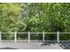 Scenic view from the back deck, looking out over a lush, wooded backyard at 6 Beaver Creek Lane Ln, Durham, NC 27703