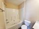 Bathroom with tub and shower combo and tile floors at 650 Ganyard Farm Way # 41, Durham, NC 27703