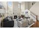 Spacious living room with fireplace, soaring ceilings and an open floor plan at 817 Ember Dr, Durham, NC 27703
