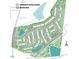 Community aerial view shows well-planned street layout, green spaces, community areas, and planned residential plots at 8732 Wardle Ct, Wake Forest, NC 27587