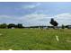 Spacious lot with a large, grassy area, surrounded by trees and blue skies at 110 Coharie Dr, Lillington, NC 27546