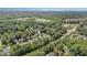 Wide aerial view of a leafy neighborhood with homes interspersed throughout a thick canopy of trees at 113 Paladin Place, Cary, NC 27513