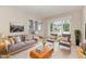 Bright, staged living room with neutral tones, stylish furniture, and ample natural light at 113 Paladin Place, Cary, NC 27513
