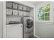 Bright laundry room features a window, granite counters, and cabinet space at 1413 Roy Averette Dr, Raleigh, NC 27603
