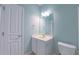 Bathroom featuring a vanity with a sink, toilet, and neutral wall color at 151 Braeside Ct, Cary, NC 27519