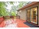 View of the deck with sliding glass doors, perfect for outdoor entertaining at 1510 Bungalow Ave, Durham, NC 27703