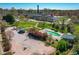 Stunning aerial view featuring a pool, gazebo, dog park, and renovated historic building at 1535 Caraleigh Mills Ct # 111, Raleigh, NC 27603