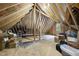 An unfinished attic space provides a great opportunity for customization or storage at 2040 Pleasant Forest Way, Wake Forest, NC 27587