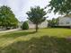 Well-maintained front yard with mature trees and lush lawn surrounding the home at 207 Callum Pl, Cary, NC 27519