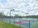 A vibrant community amenity featuring well-maintained tennis and pickleball courts, surrounded by lush greenery at 2511 Kestrel Heights Ct Ct, Durham, NC 27703
