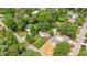 Aerial view of a neighborhood showcasing homes with lush landscaping at 2608 York Rd, Raleigh, NC 27608