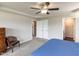 Spacious bedroom with a ceiling fan and convenient access to closet and en-suite bath at 286 Beaver Tavern Dr, Benson, NC 27504