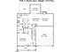 Detailed first floor layout featuring kitchen, dining, living, and outdoor spaces, and garage at 3449 S Beaver Ln, Raleigh, NC 27604
