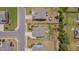 An aerial shot displays a charming neighborhood with well-maintained homes and lush greenery at 40 Bourne Dr, Franklinton, NC 27525