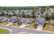 Aerial view of a picturesque neighborhood with well-designed homes, green spaces, and paved roads at 40 Bourne Dr, Franklinton, NC 27525