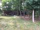 View of the backyard chicken coop surrounded by trees, providing space for poultry at 4024 Rural Retreat Rd, Burlington, NC 27215