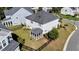 Aerial view of a house featuring a backyard screen porch, green grass, and a fence at 408 Torwood Cir, Apex, NC 27523