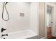 Bright bathroom with shower and subway tile at 409 N Hyde Park Ave, Durham, NC 27703
