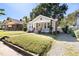 View of a well-maintained single-story home boasting a bright yellow door and traditional architectural details at 409 N Hyde Park Ave, Durham, NC 27703
