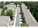 Aerial view of a well-planned residential community with lush landscaping and orderly street layout at 5113 Lady Of The Lake Dr, Raleigh, NC 27612