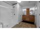 Bathroom features double sink vanity and shower at 5200 Mrs Fuller Rd, Mebane, NC 27302