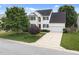 Beautiful two-story home with large trees, manicured lawn, and a two-car garage at 5942 Big Nance Dr, Raleigh, NC 27616
