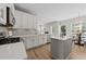 Modern kitchen with white cabinets, stainless steel appliances, and an island at 5942 Big Nance Dr, Raleigh, NC 27616