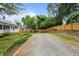 Spacious backyard featuring a gravel area, fire pit, and newly-built wooden fence at 601 Acorn St, Burlington, NC 27215