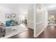 Spacious living room boasts hardwood floors, neutral paint, and an open layout perfect for entertaining guests at 6104 New Market Way, Raleigh, NC 27609