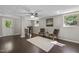 Finished basement area with entertainment space and access to the outdoors at 821 Stoneybrook Dr, Sanford, NC 27330