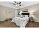 The main bedroom has calming colors and two windows to enjoy the outdoors at 821 Stoneybrook Dr, Sanford, NC 27330